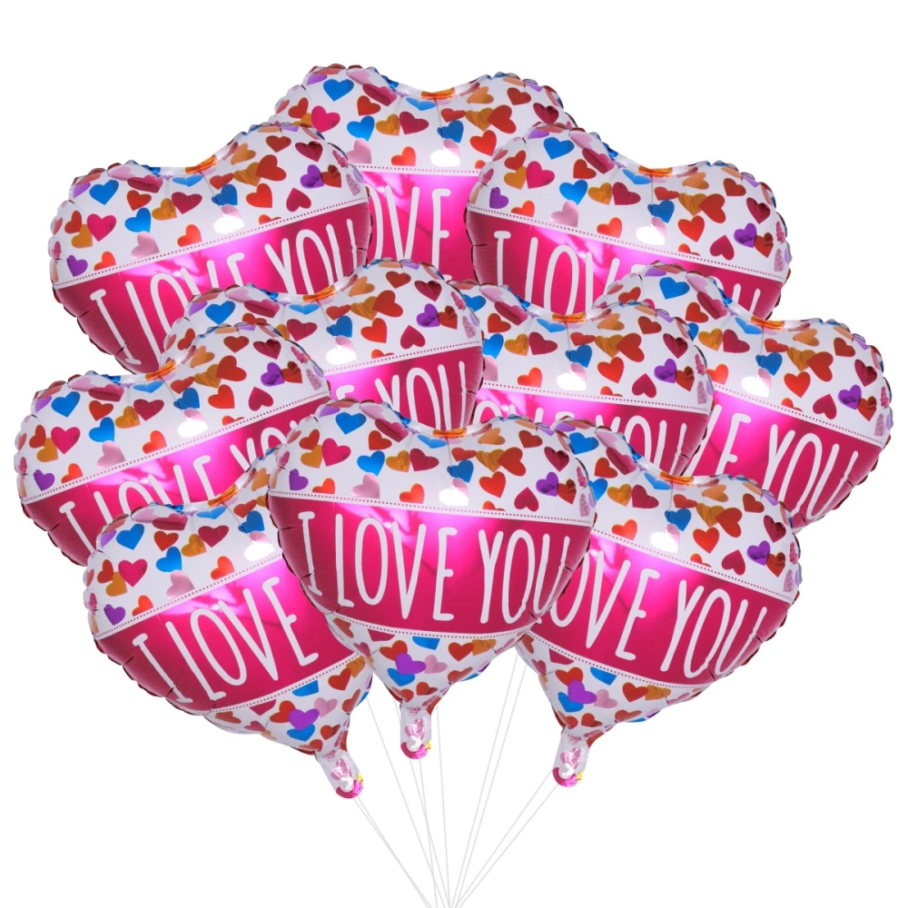 10pcs 18 Inch I Love You Balloon Banner Foil Balloons Letters Balloons for Valentine's Day Wedding Engagement Wedding Anniversary Decoration