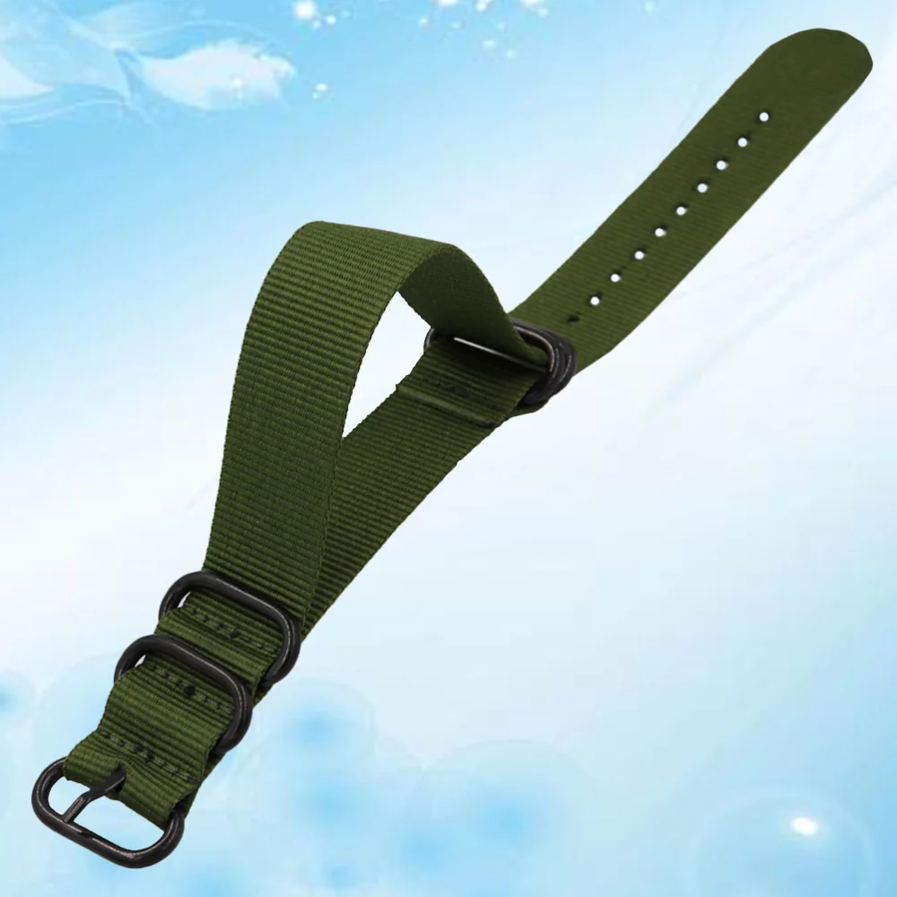 1pc Nylon Watch Strap Watch Replacing Band Wrist Watch Strap Adjustable Watchstrap Alternative Wrist Strap 24mm Green