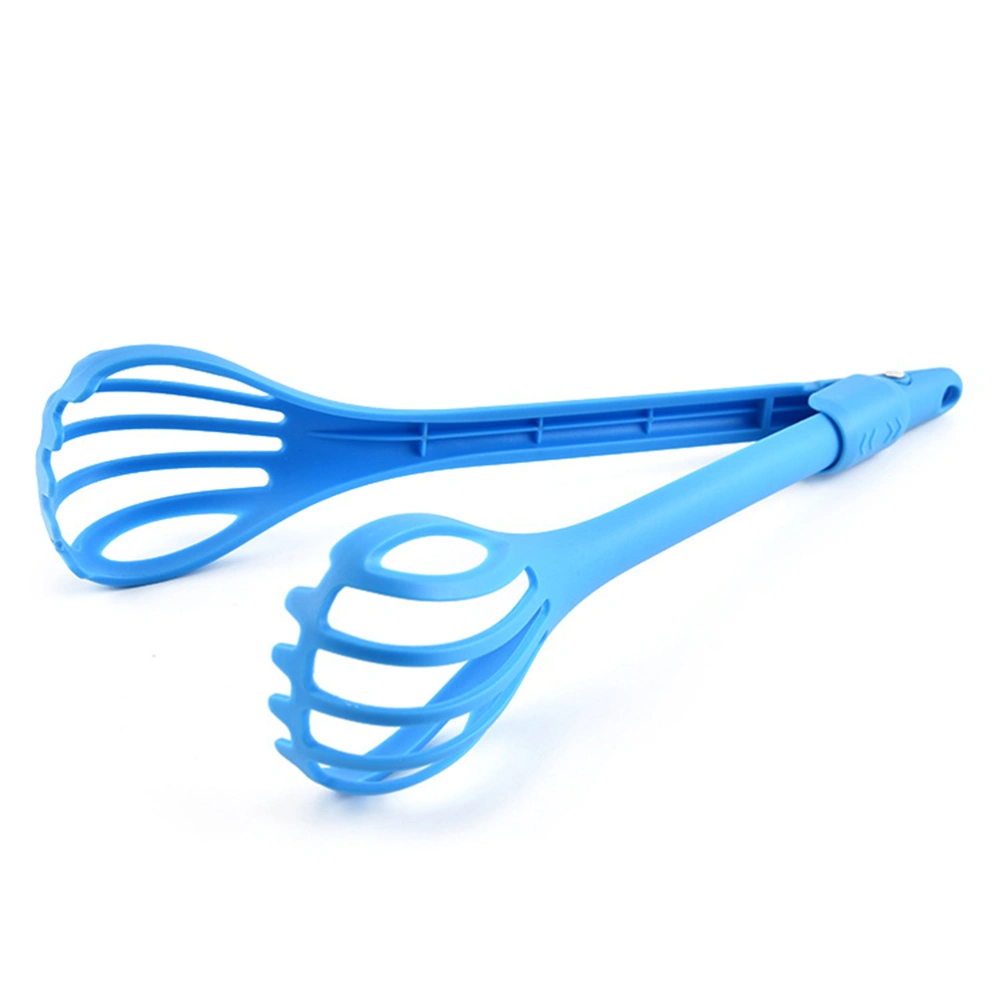 2pcs Plastic Egg Beater Food Serving Tongs Egg Separator Manual Blender Multifunction Kitchen Tools (Blue)