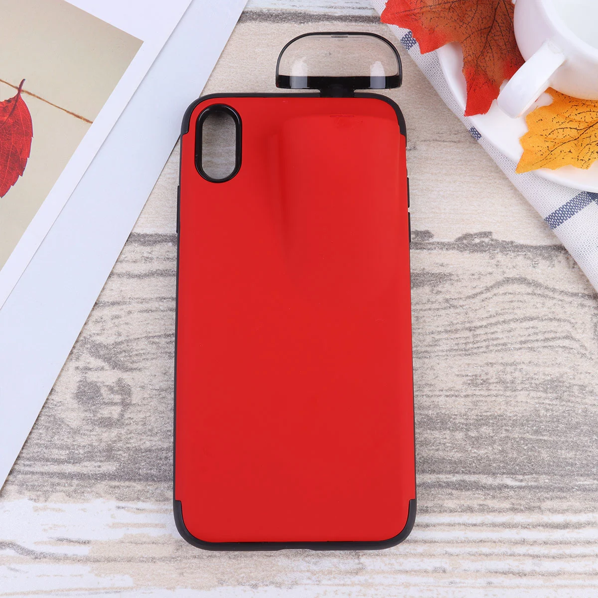 2 in 1 Phone Case and Earphone Protective Cover TPU Protective Shell Compatible for iPhone XR and (Red)