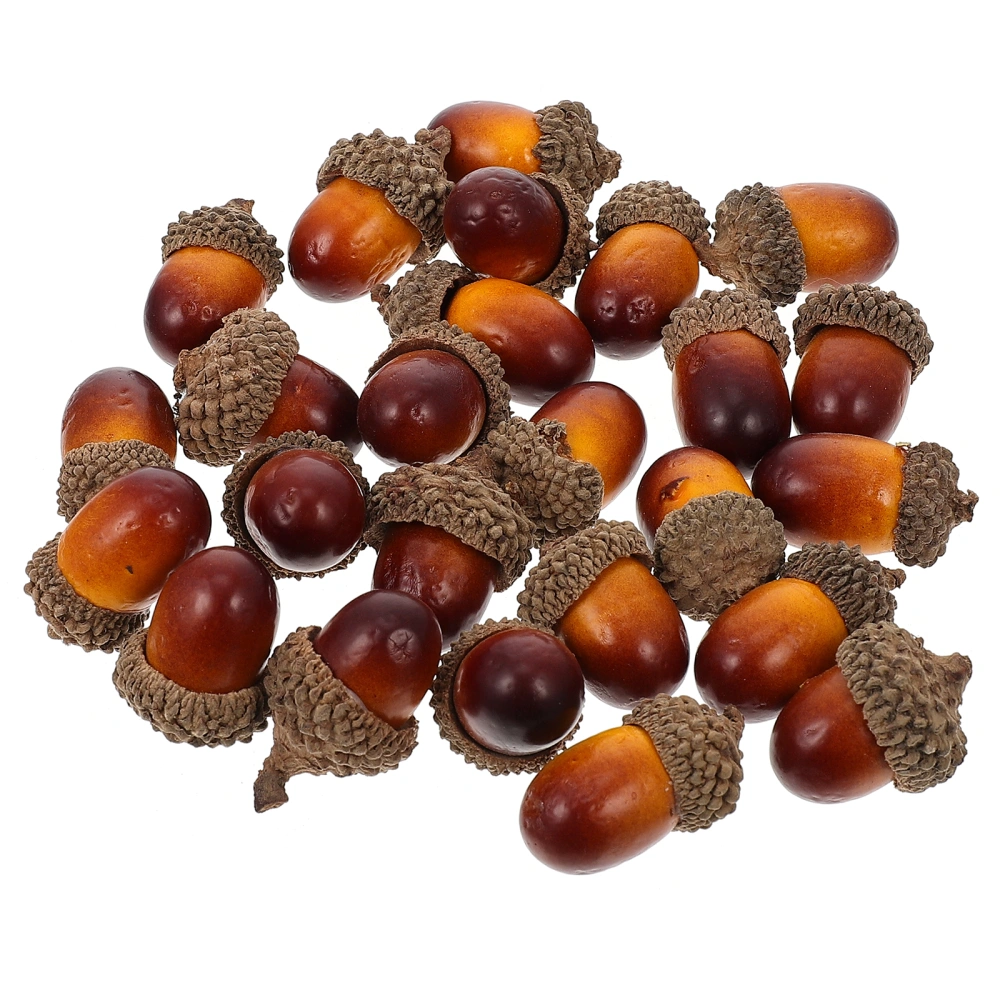 25pcs Artificial Acorn Decorations Lifelike Acorns Simulation Acorn Decors