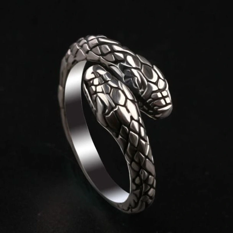 Snake Ring Men Open Ring Punk Finger Ring Vintage Ring Adjustable Decorative Ring