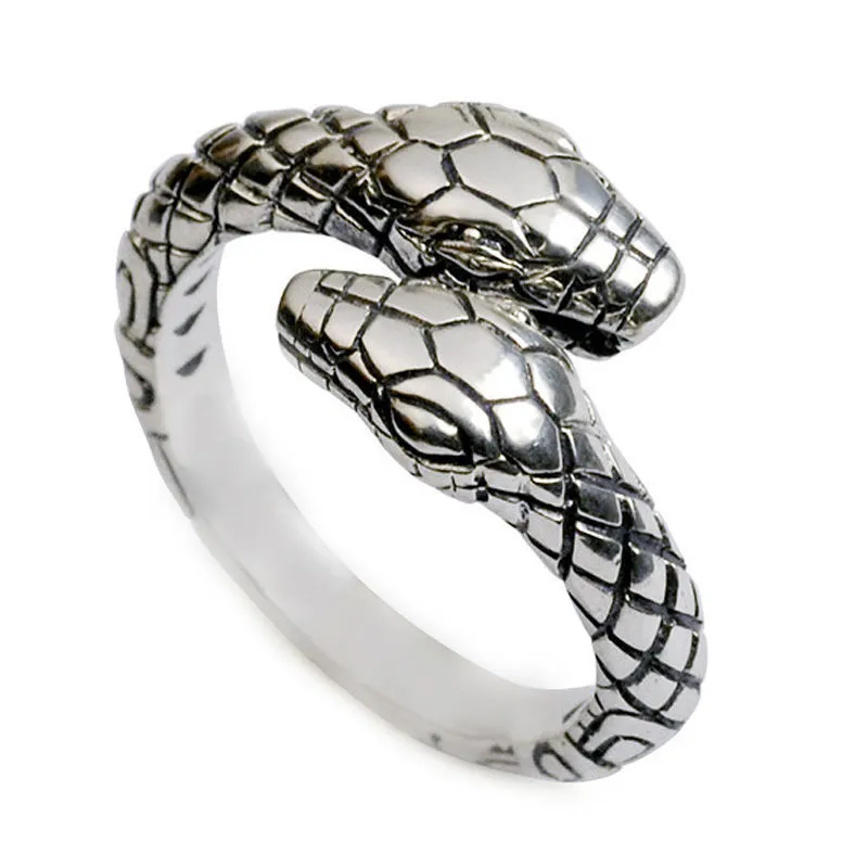 Snake Ring Men Open Ring Punk Finger Ring Vintage Ring Adjustable Decorative Ring