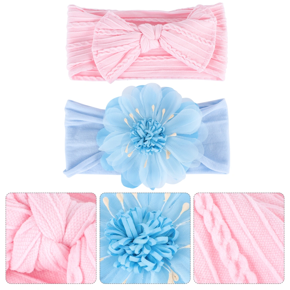 2Pcs Sun Flower Baby Girls Headbands Hair Band Accessories for Newborns Infant