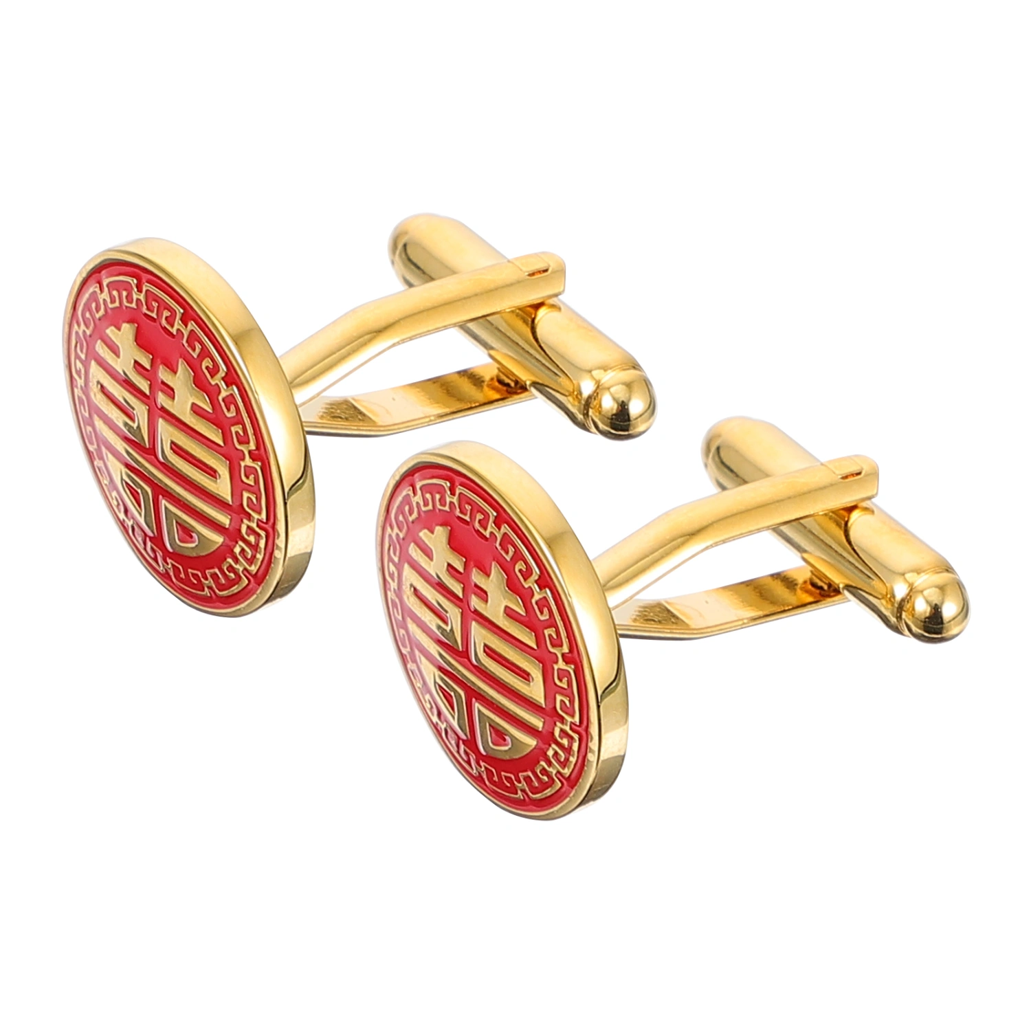 1 Pair Copper Cuff Links Chinese-style Cuff Links Groom Cuff Links Party Supply