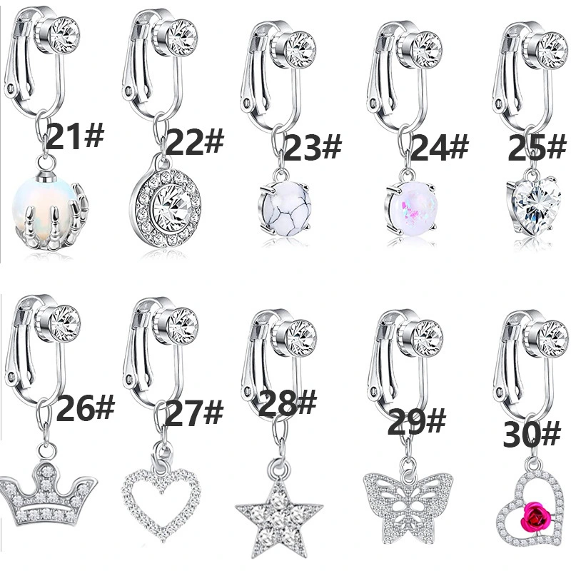 Halloween Fake Belly Ring Skull Hand Fake Navel Ring Non Piercing Fake Belly Button