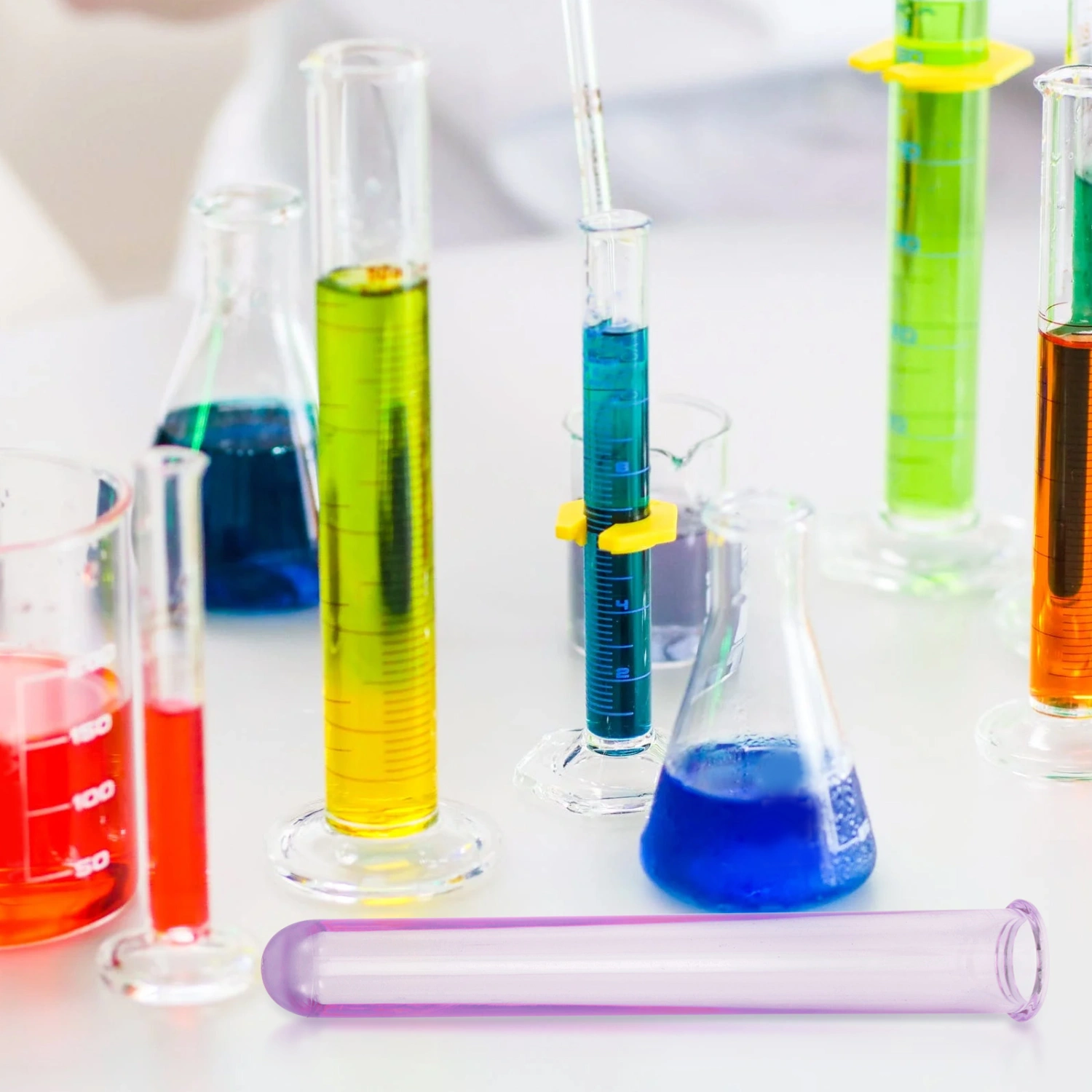 10Pcs Acrylic Sample Tubes Household Science Tubes Laboratory Chemical Tubes Laboratory Accessory