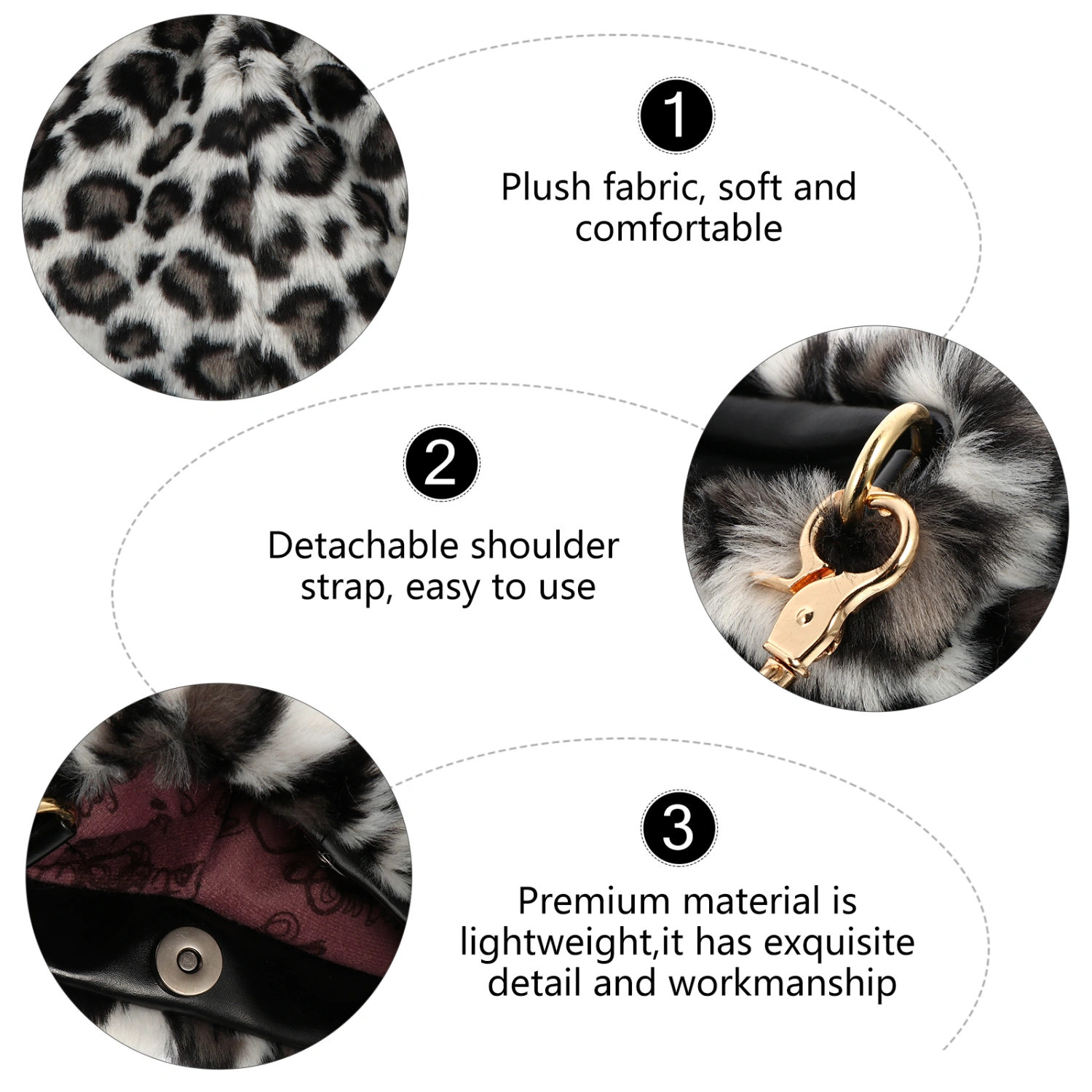 All-Match Women Shoulder Bag Plush Lady Cross Body Chic Shopping Tote Bag