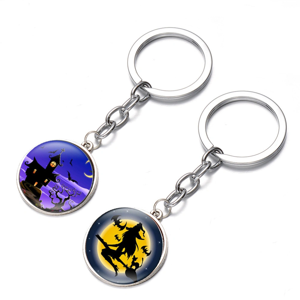 4pcs Time Key Chain Fashion Halloween Key Ring Creative Halloween Theme Key Chain Random Style