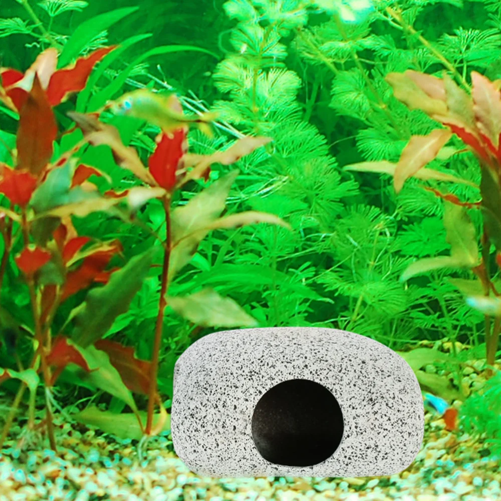 2pcs Fish Hideaway Stones Delicate Fish Rest Stones Fish Spawning Holes Tank Decors