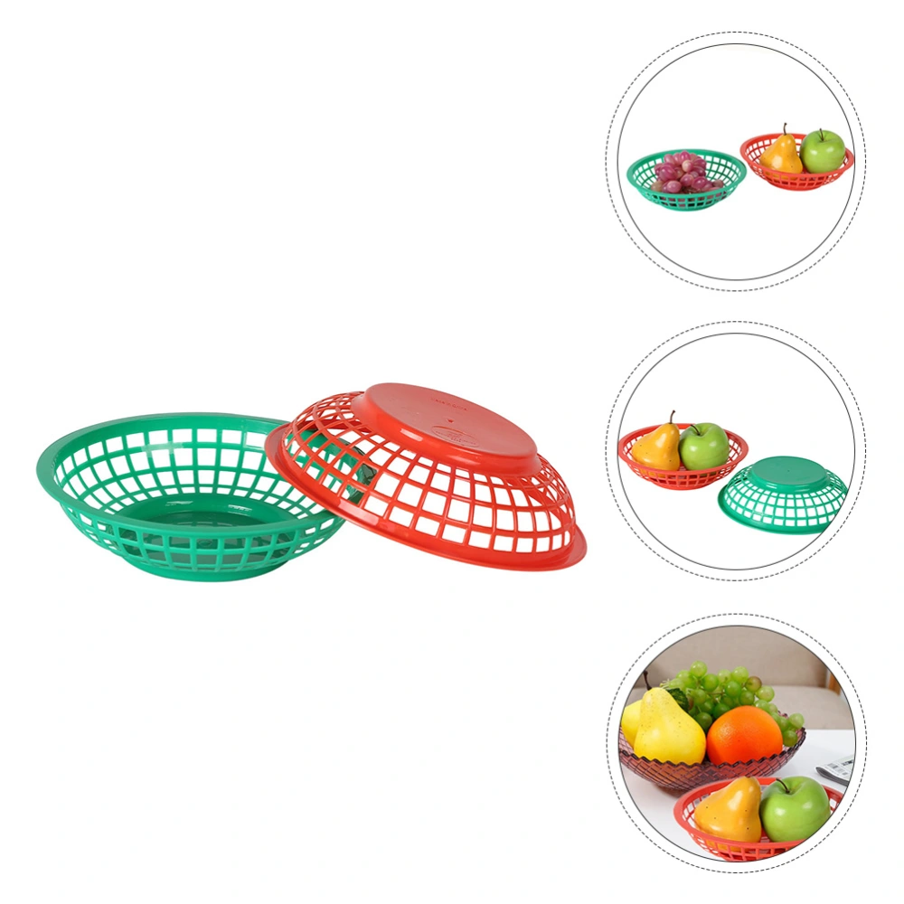 2pcs Plastic Basket Snacks Basket Plastic Fruit Vegetable Basket Storage Basket