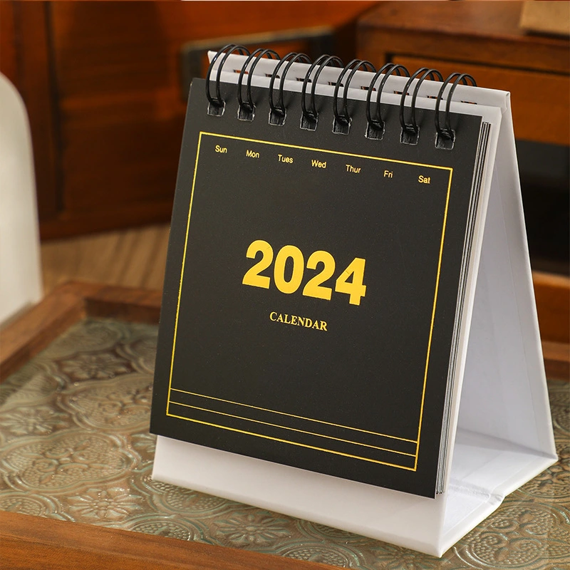 Mini Calendar 2024 Tabletop Small Calendar Decorative Desk Calendar English Calendar Desk Ornament