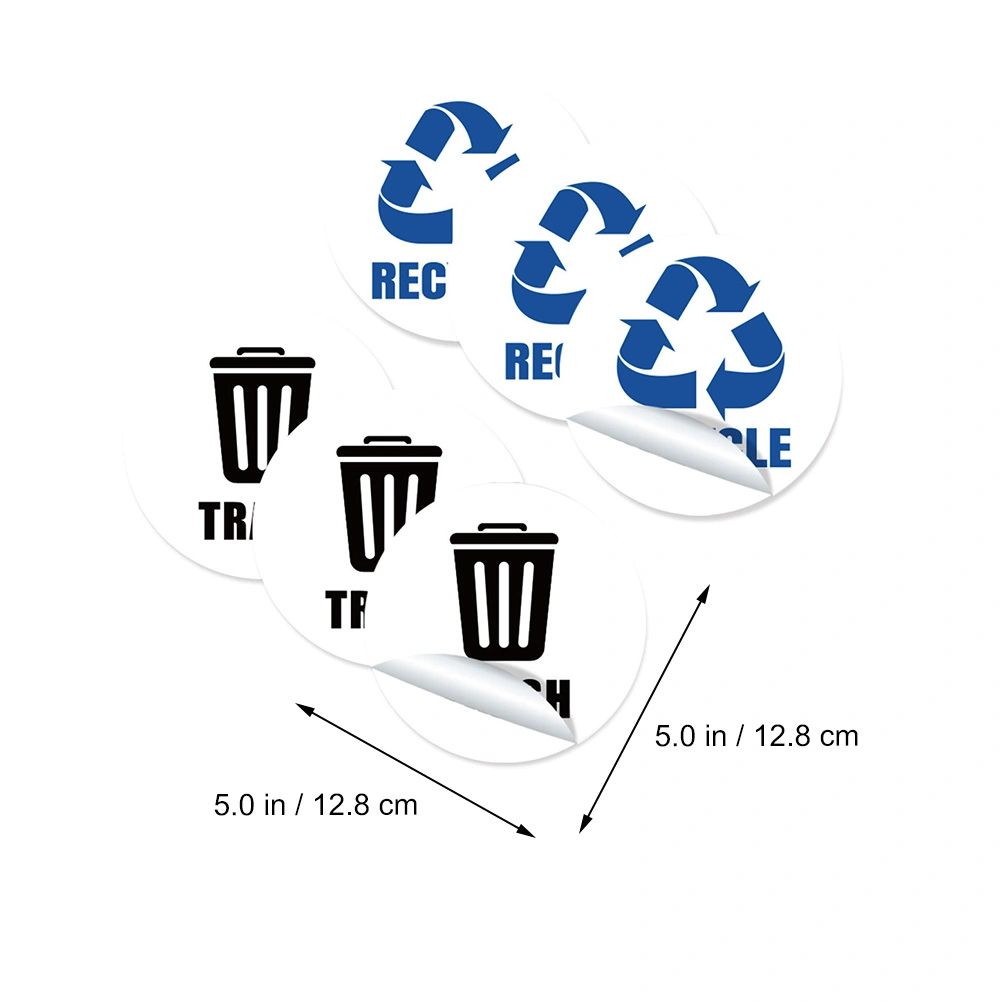 1 Set of 6 Sheets Garbage Classification Label Stickers Trash Can Stickers