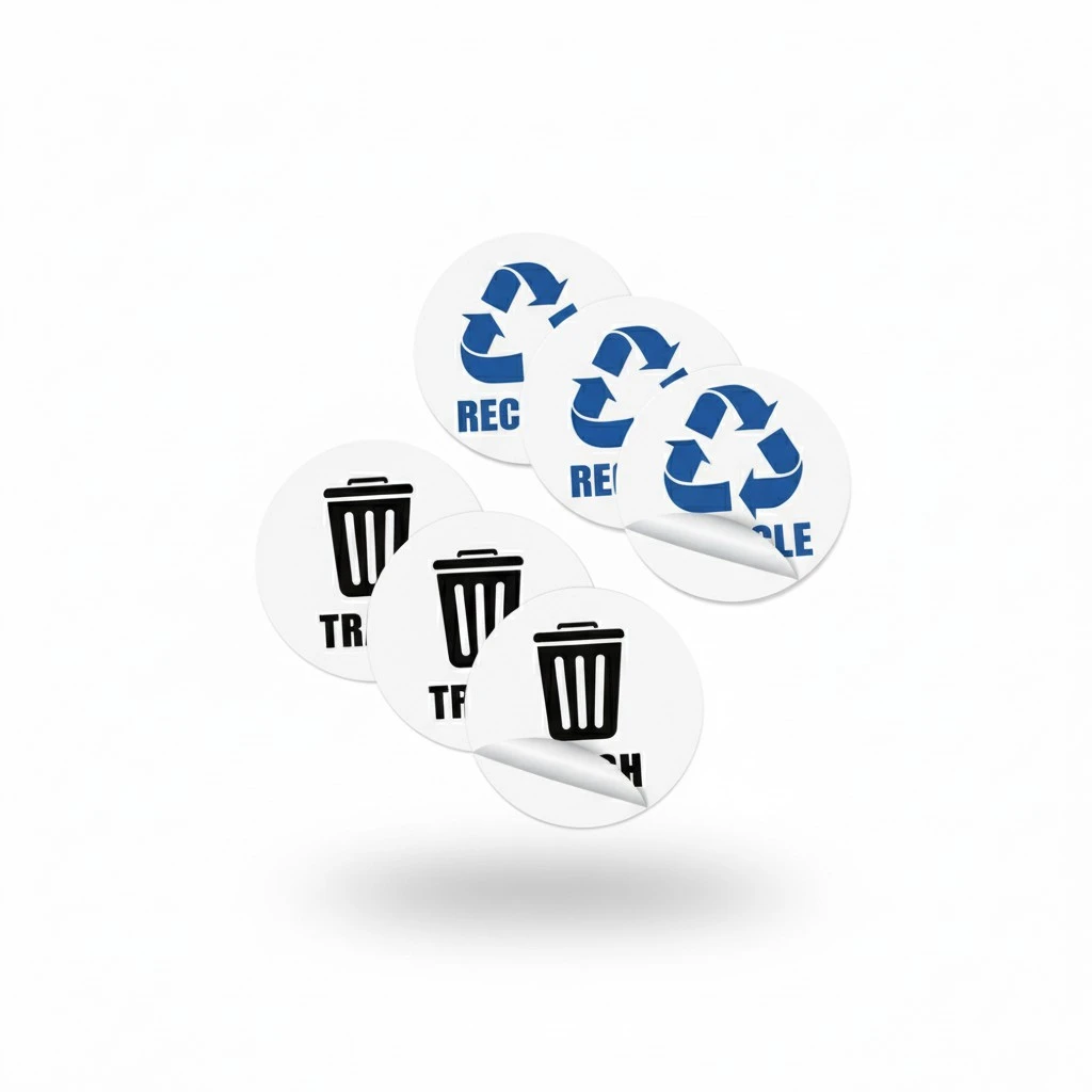 1 Set of 6 Sheets Garbage Classification Label Stickers Trash Can Stickers