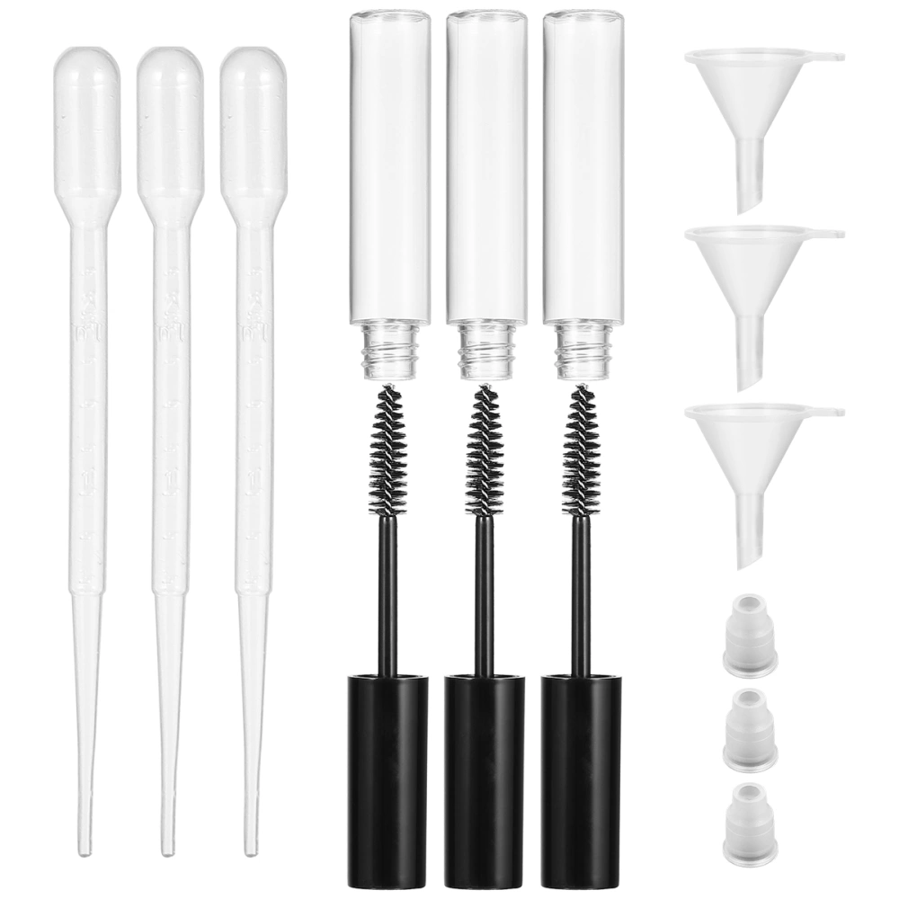 9pcs 10ml Empty Mascara Tube Eyelash Cream Container Bottle with Funnel Dropper