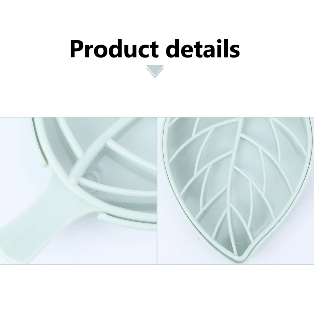 Leaf Shape Soap Dish Tray with Drain Plastic Soap Saver Holder for Shower Bathroom Kitchen (Blue)