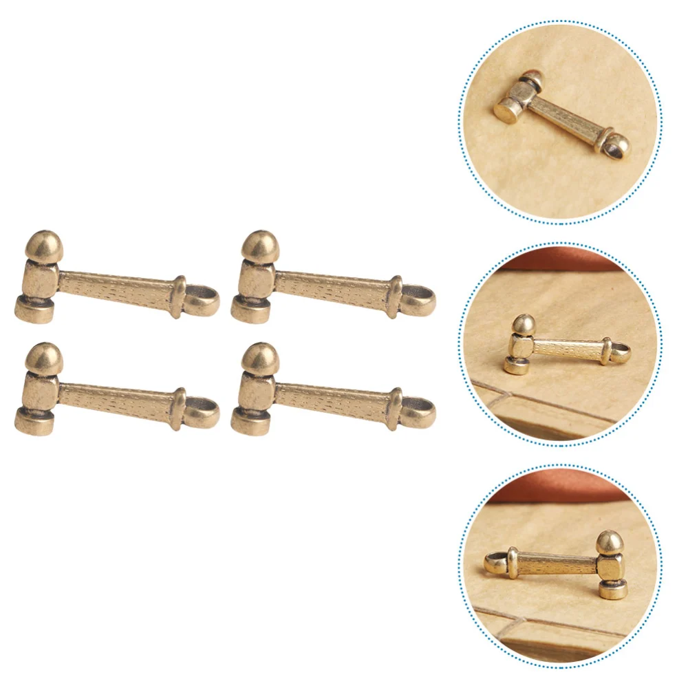 4Pcs Hammer Charms Pendants Decorative Brass Hanging Hammer Pendant Ornament