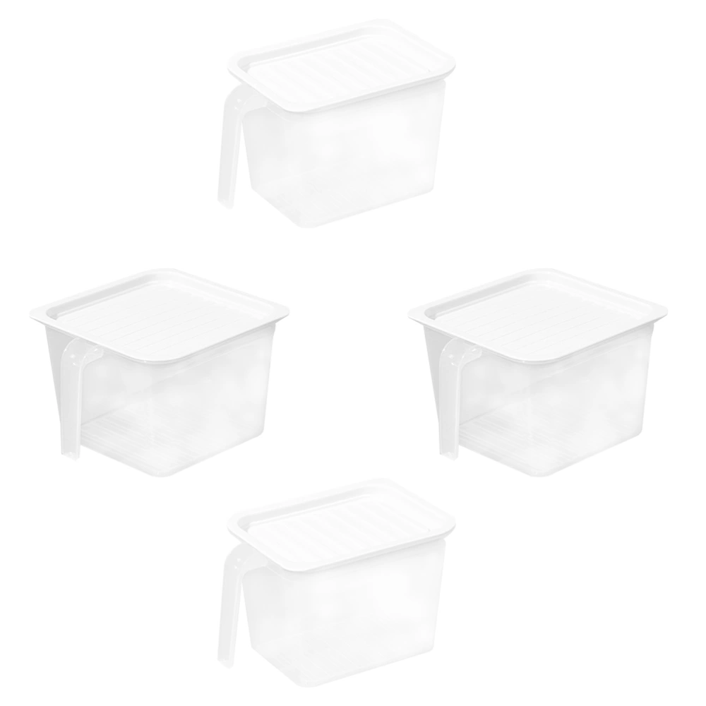 4Pcs Mini Refrigerator Storage Box Household Food Preservation Box with Handle