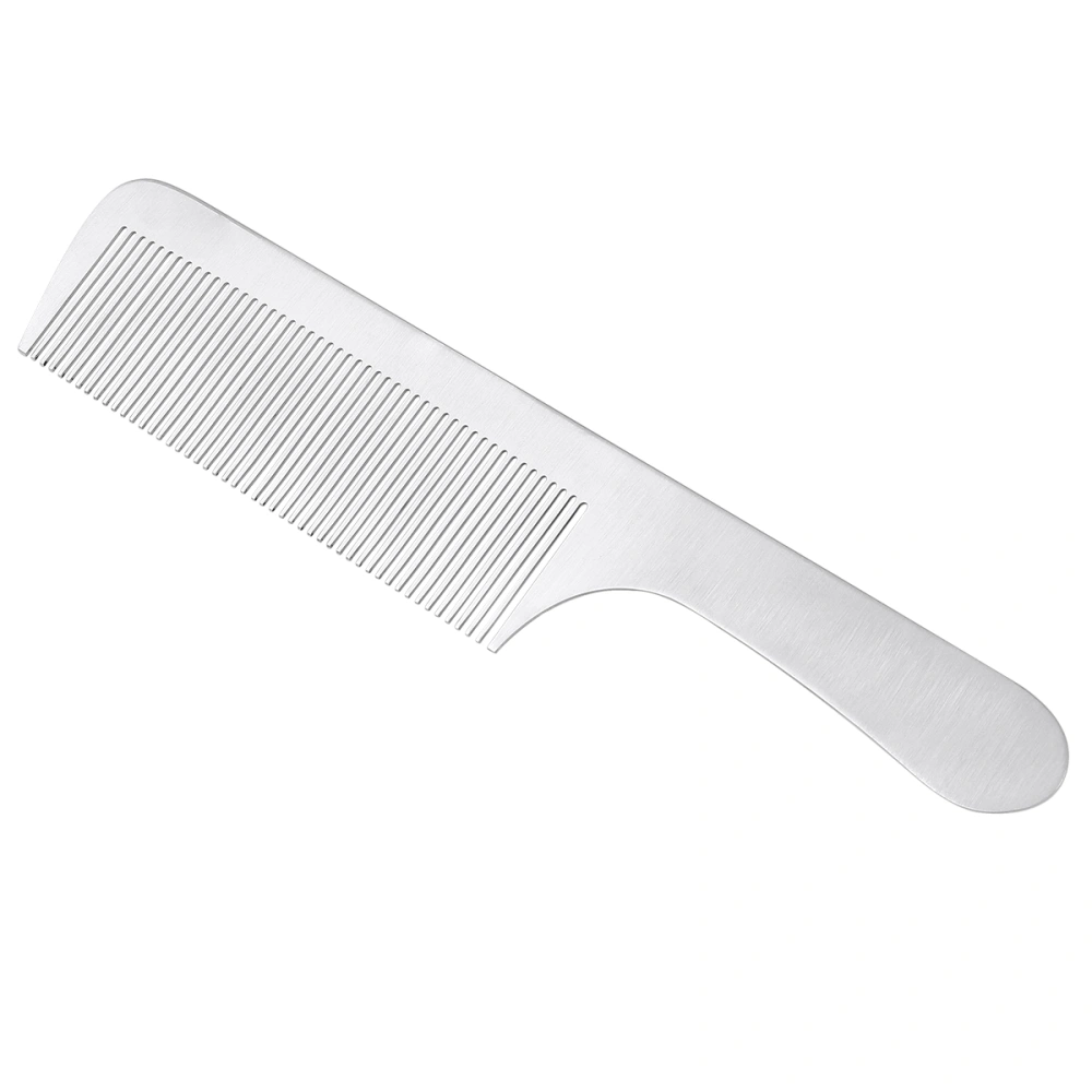 1pc Professional Hair Comb Anti-Static Titanium Steel Comb Barber Hairdressing Tool for Hair Salon 22x5cm(Silver)