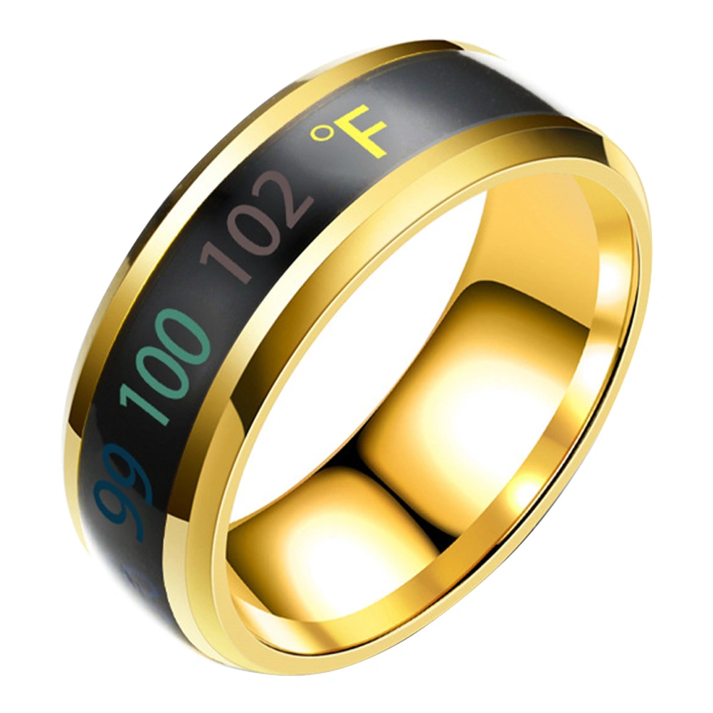 1Pc Fashion Ring Jewelry Intelligent Temperature Display Couple Ring (No.7)