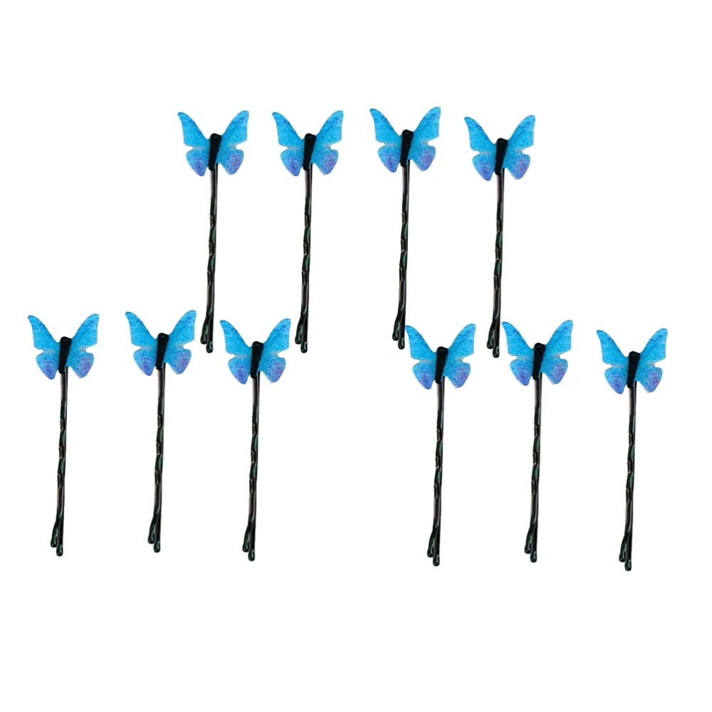 10pcs Bobby Pin Hair Clips With Bangs Hair Pin Decor Hair Accessory Fashionable Hair Clip for Women Girls (Blue)