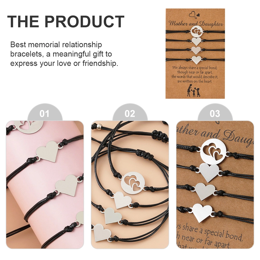 1 Set Matching Bracelet Mother Daughter Bracelet Cord String Braided Bracelets