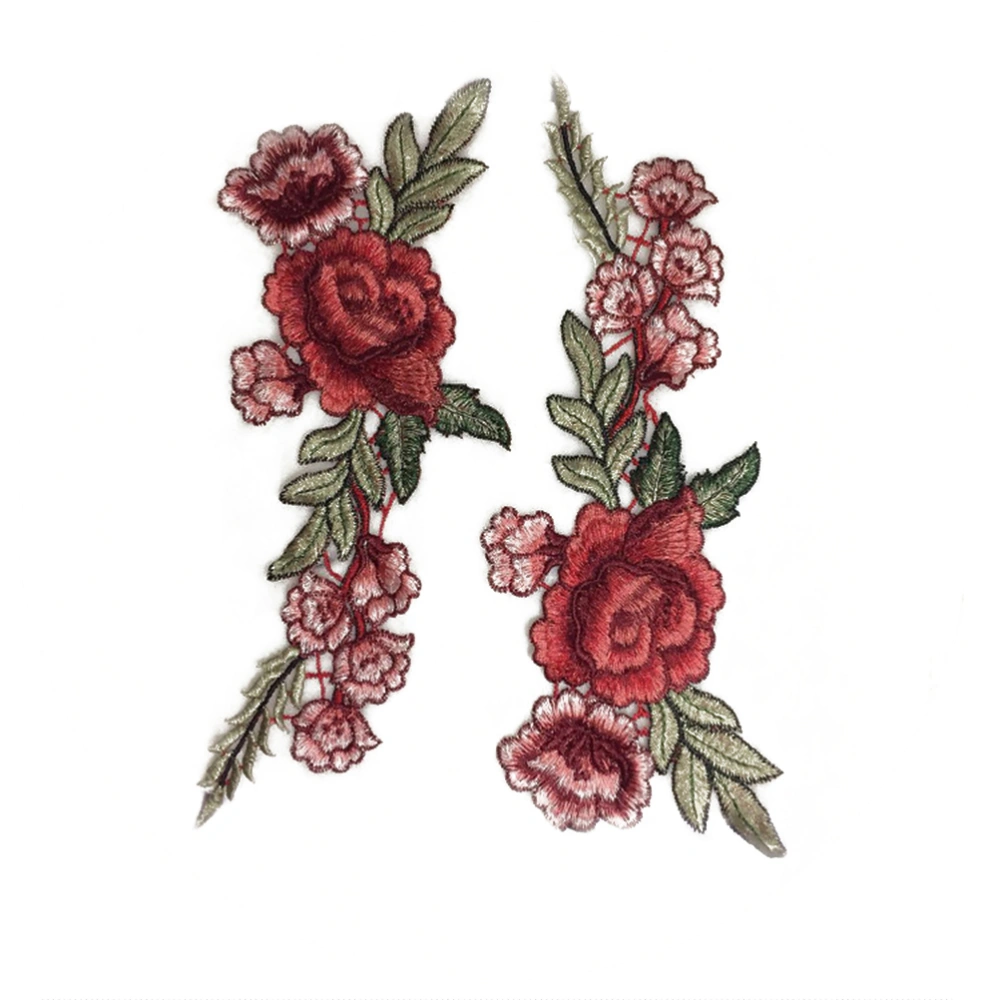 Roses Floral Collar Sew Patch DIY Embroidered Sew Iron on Patches Embroidery Applique Patches for Clothing