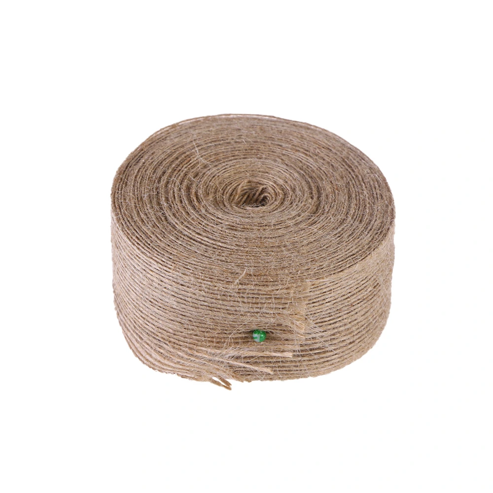 10m 3.8cm Jute Hemp Rope Weaving Webbing Home Craft Fishing Line Pattern Burlap Ribbon (Light Brown)