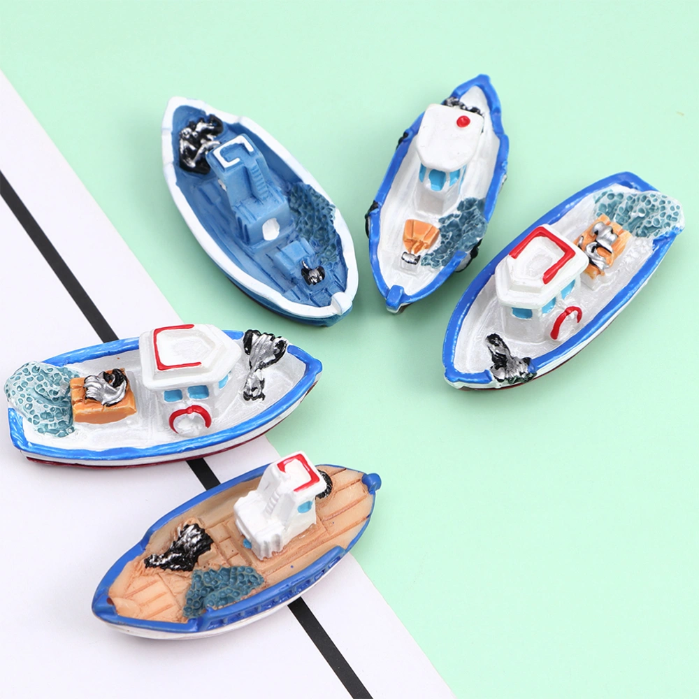 8Pcs Beach Style Miniature Boat Beach Boat Decorations Beach Landscape Decor Accessories