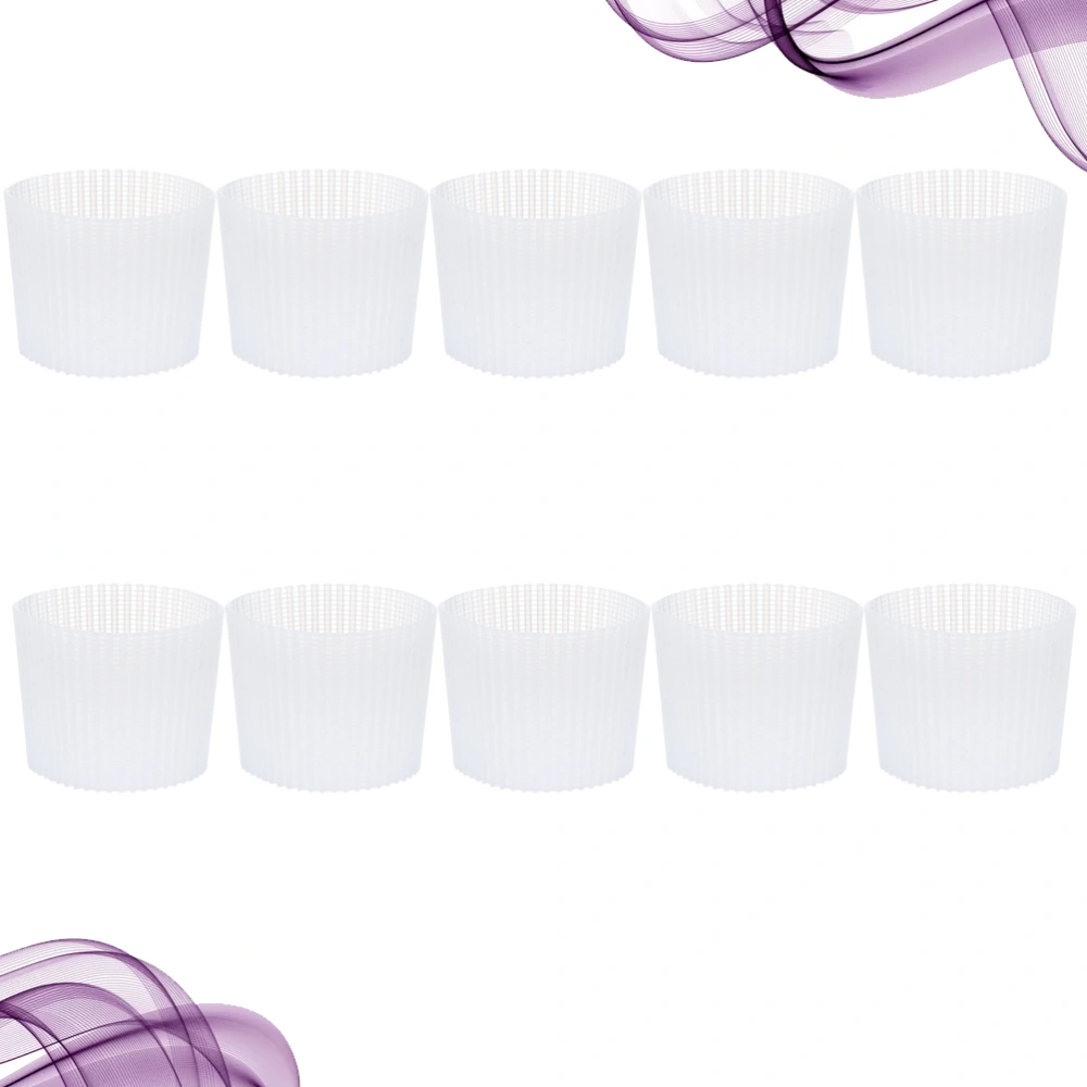 10pcs Silicone Heat-resistant Cup Sleeve Protective Non-slip Water Glass Cover Reusable Cone Sleeve for Bottle Mug