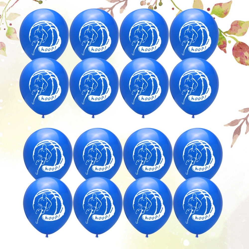 50PCS Basketball Themed Balloons Decor Classic Basketball Balloons Party Latex Balloons Decor for Home Party (Blue)