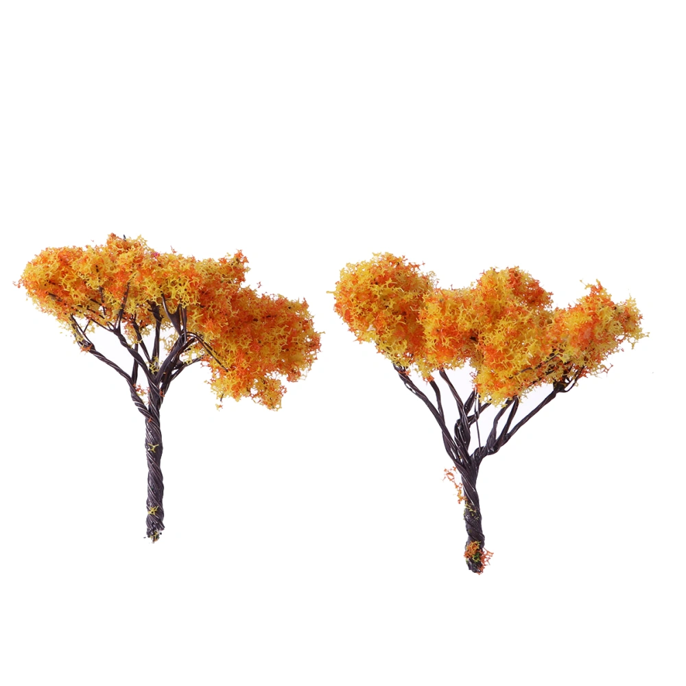 10PCS Simulation Tree Micro Landscape Simulation Succulent Plants Accessories Garden Decorations (Gold)