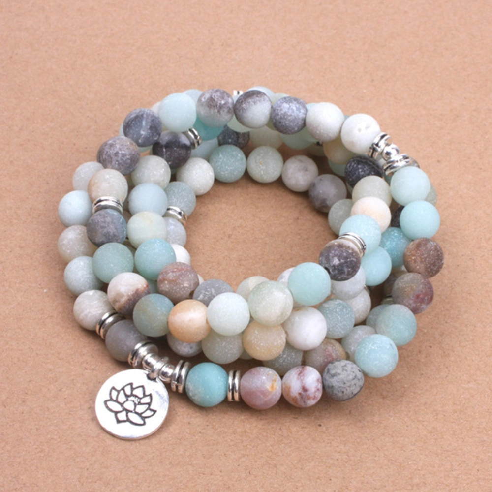 Classic Natural Stone Bracelet Charm Long Beaded Bracelet Colorful Necklace for Men Women (Random Style)