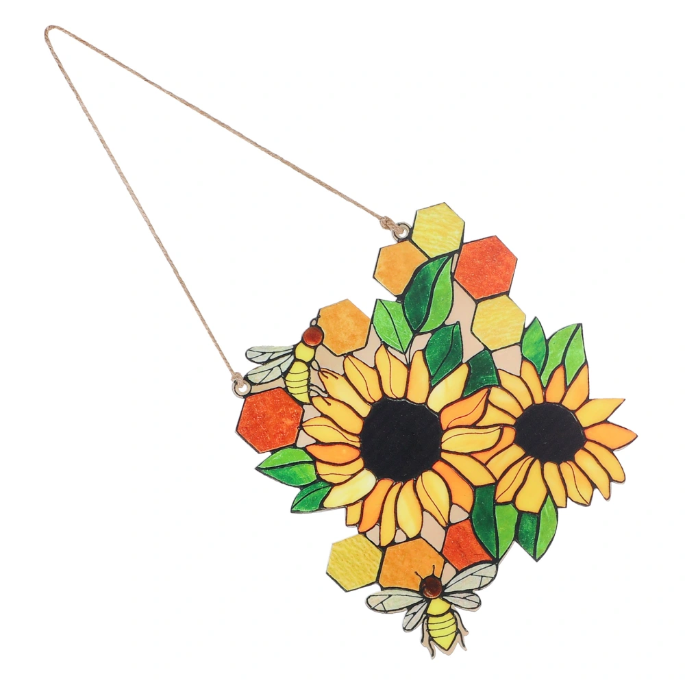 1Pc Sunflower Ornament Pendant Festival Wall Pendant Hanging Adornment (Yellow)