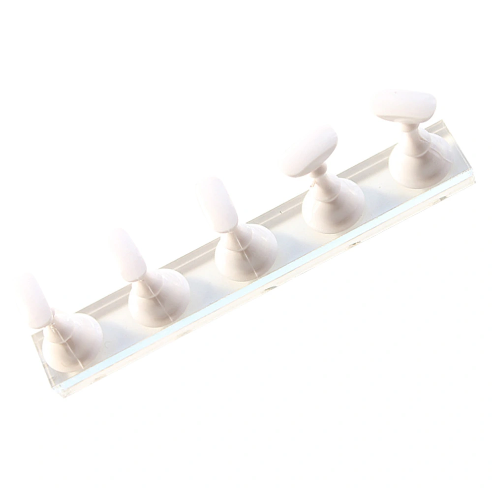 1 Set of False Nail Tip Display Rack Transparent Acrylic Base Chessboard Nail Art Practice Tool (White)