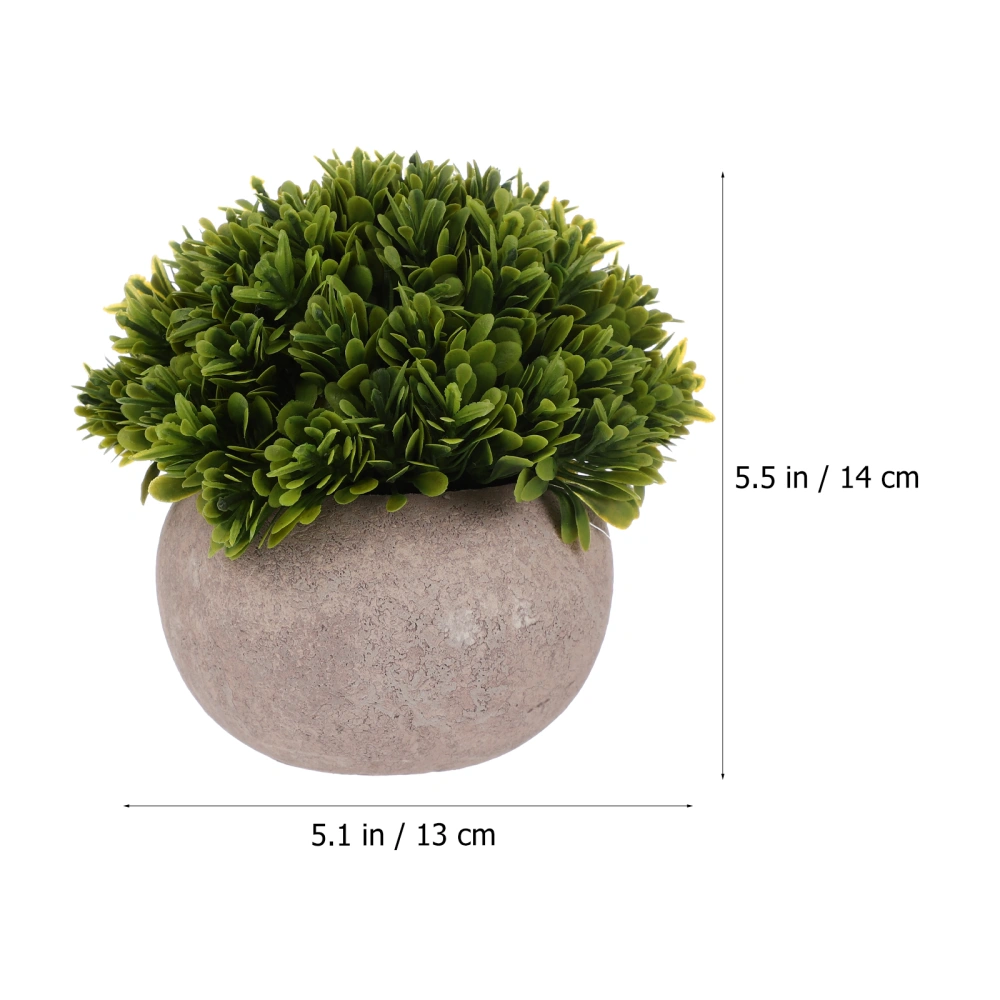 3 Pcs Artificial Green Potted Plants Faux Flowers Fake Plant Decor Accessories