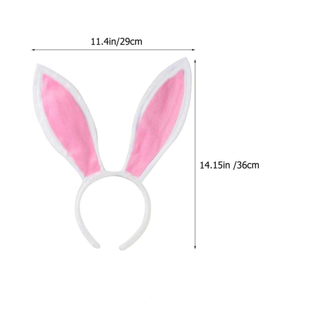 2Pcs Plush Bunny Ears Headband Rabbit Ear Hairband Decorative Girl Headband Easter Party Supply