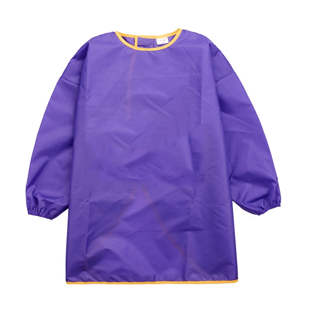 Painting Apron Waterproof Long-sleeved Drawing Art Smock for Children Kids (Purple, L - Suitble for 130-150cm Height)