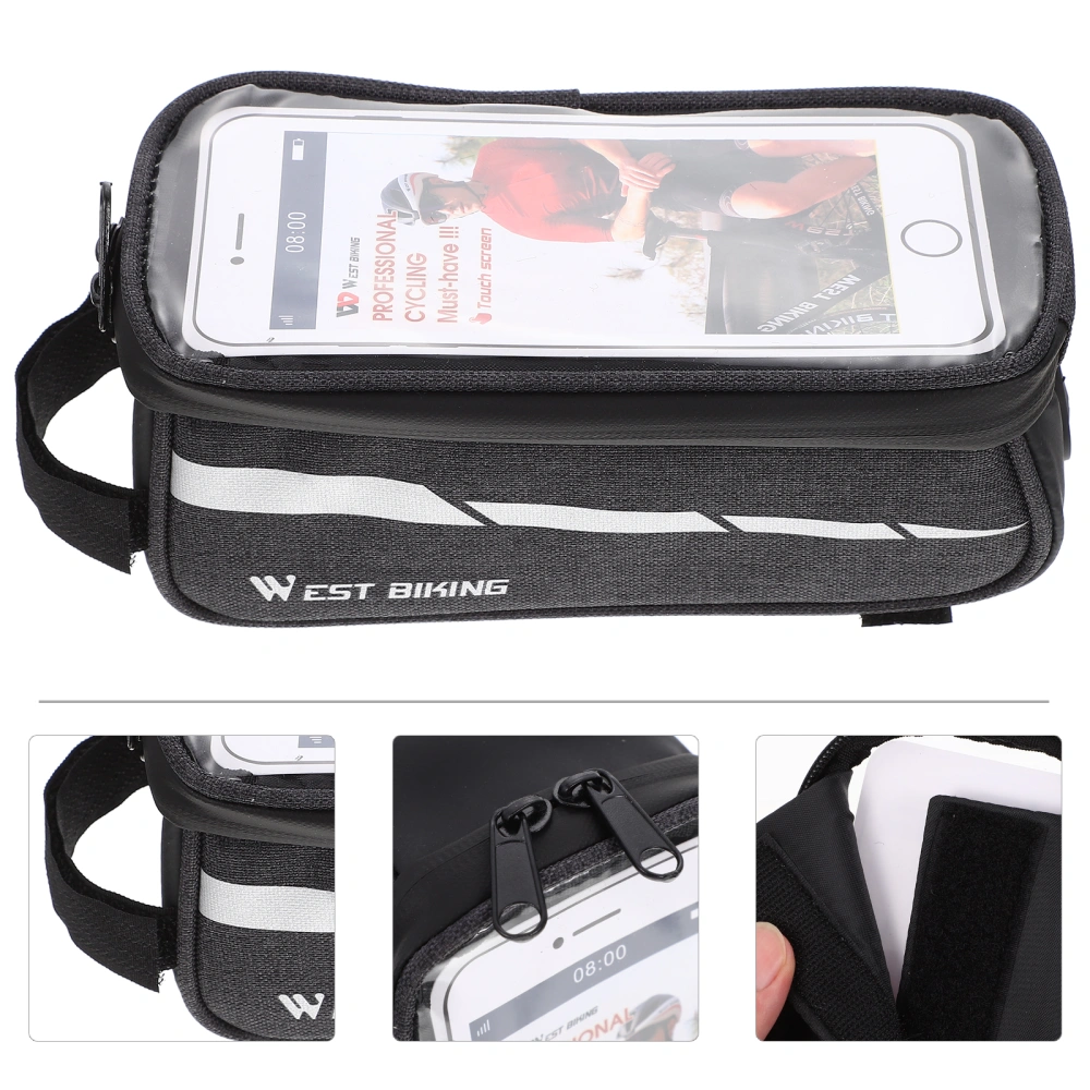 Easily Install Bike Phone Bag Convenient Bike Bag Multi-function Bike Frame Bag