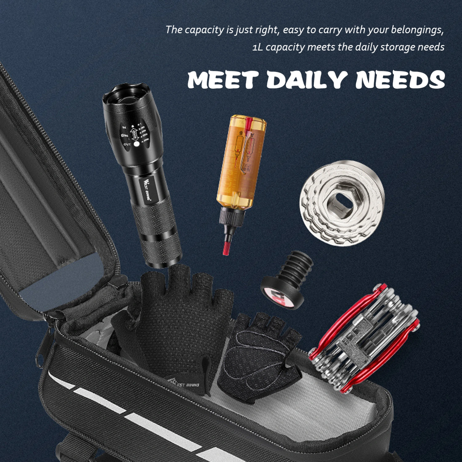 Easily Install Bike Phone Bag Convenient Bike Bag Multi-function Bike Frame Bag
