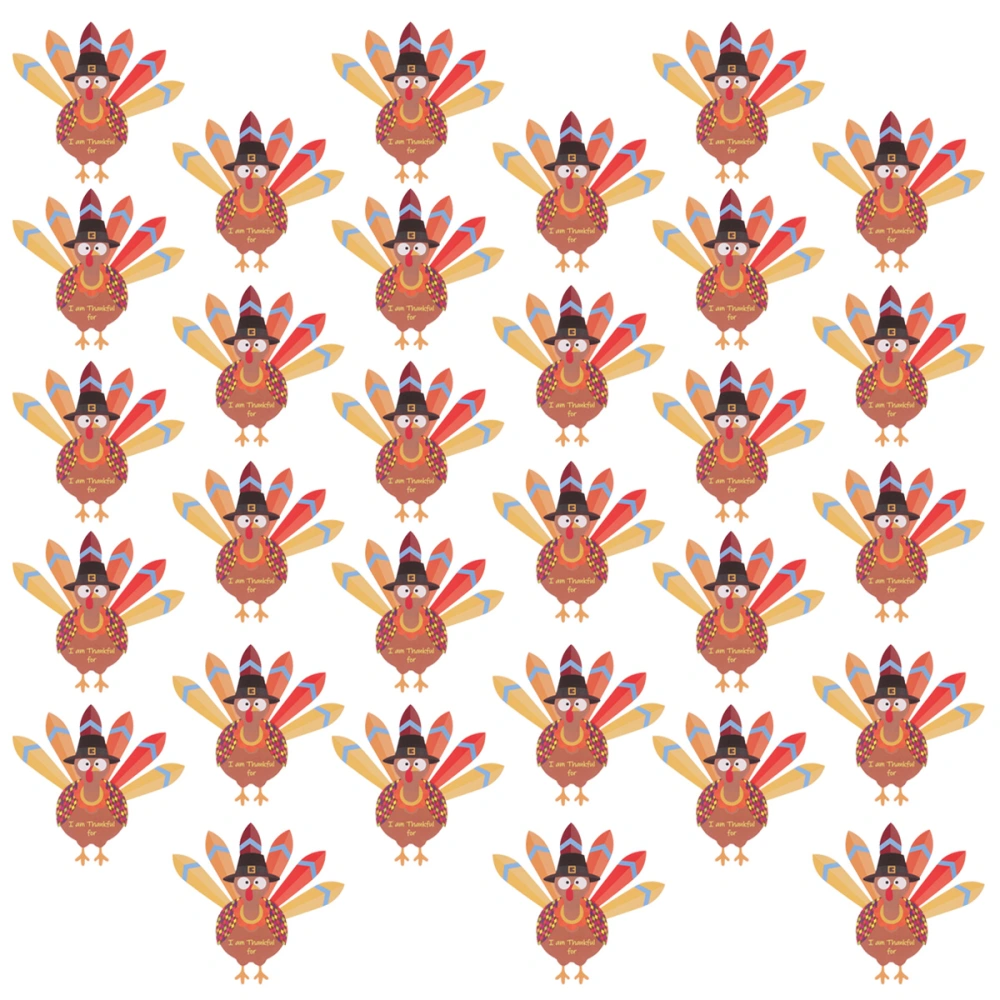 1 Set Thanksgiving Funny Turkey Craft Kits Photo Props Colorful  Turkey Photo Booth Props DIY Toy Festival Party Supplies (1 Set Includes 5pcs Paper Turkey and 30pcs Paper  in Random Color)