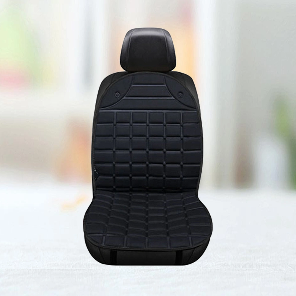 Automatic Heated Car Seat Cushion Temperature Control Seat Pad Car Seat Heater Heated Seat Cover (Black Grid)