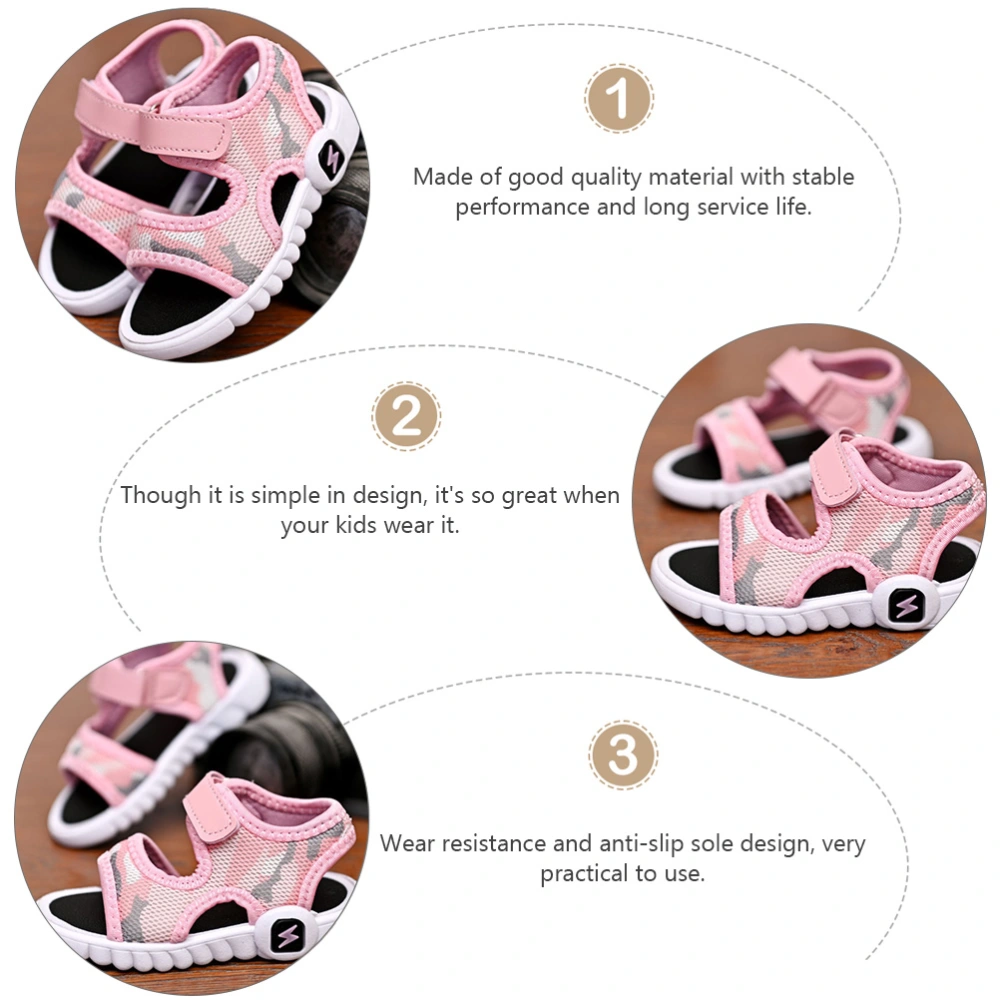 1Pair Kids Non-skid Sandals Beach Summer Casual Shoes Soft-soled Shoes Pink