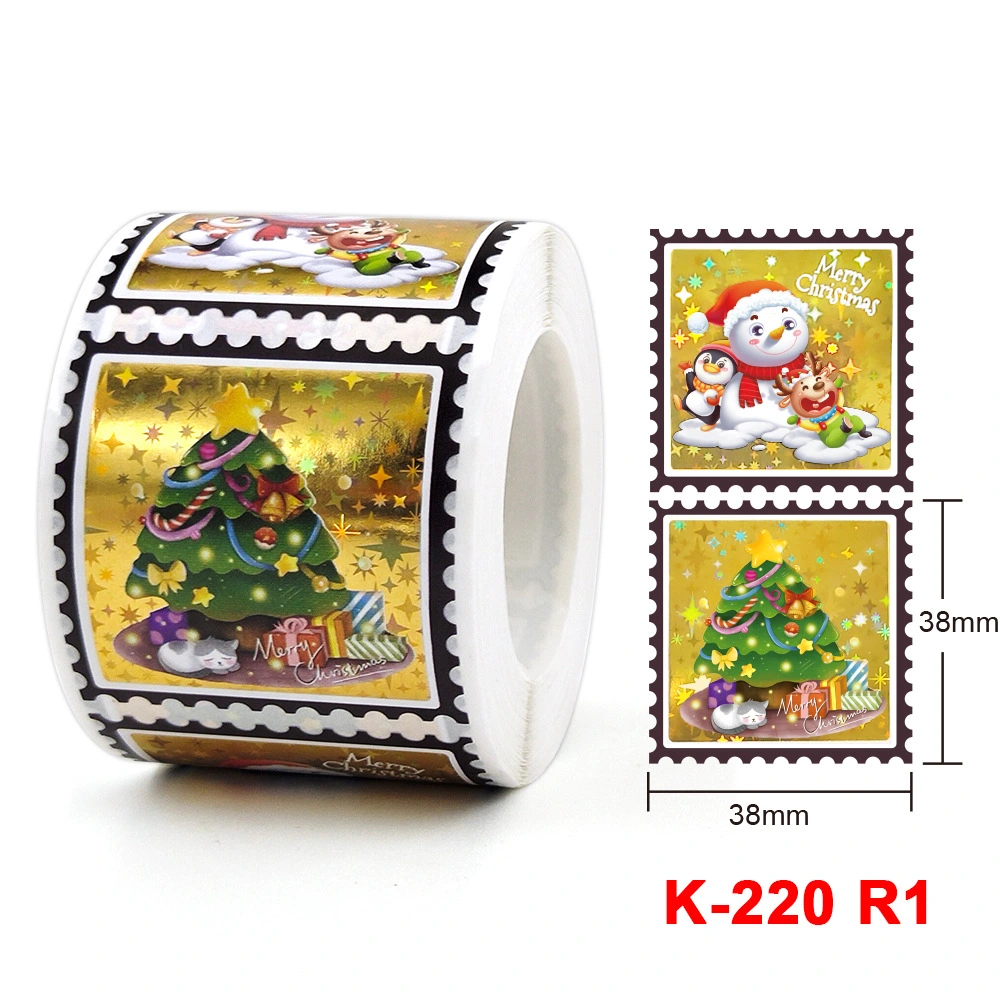 1 Roll of Self-adhesive Sealing Label Stickers Christmas Stickers Envelope Seal Stickers