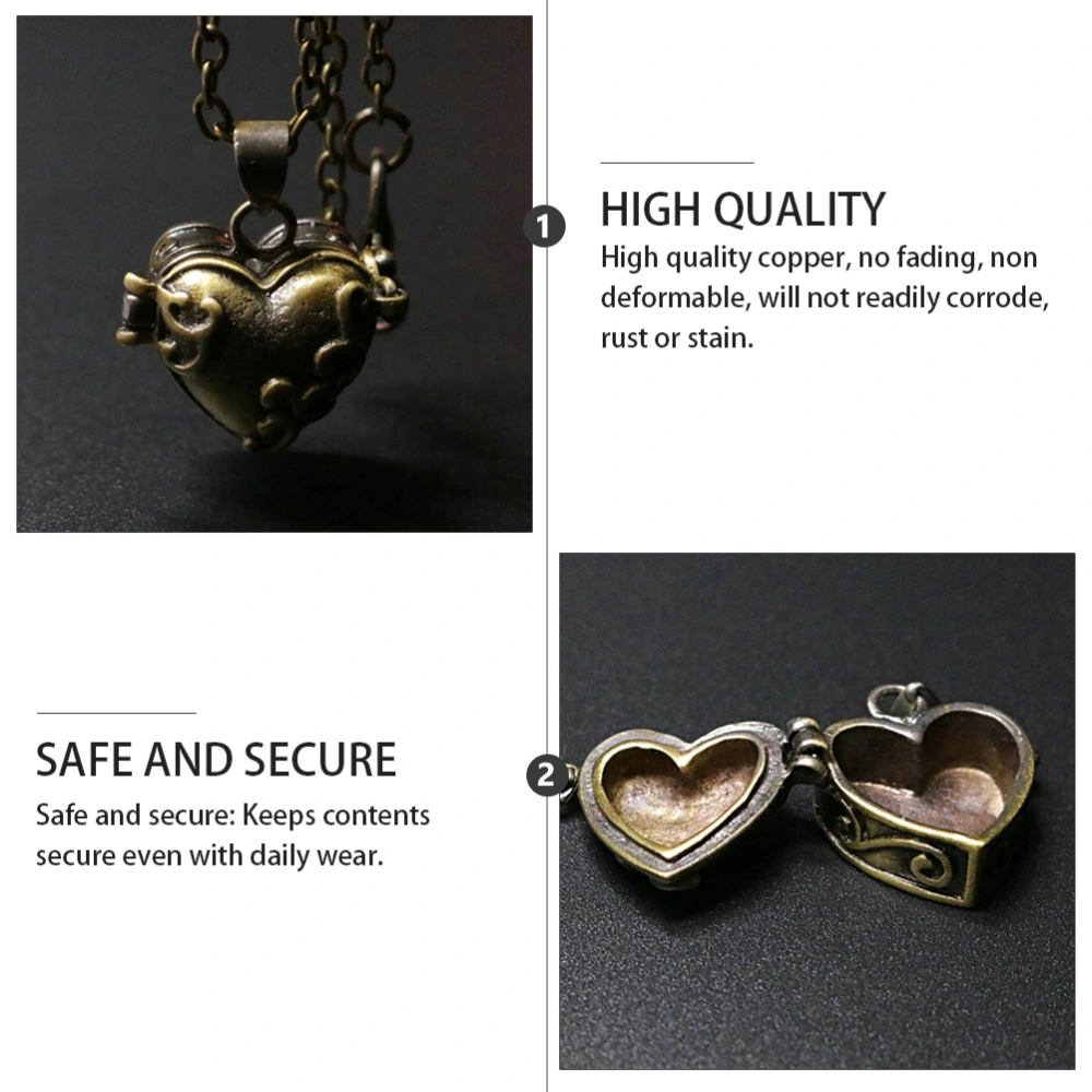 Vintage Heart-Shape Pet Ashes Souvenir Portable Pendant Necklace Ash Decor