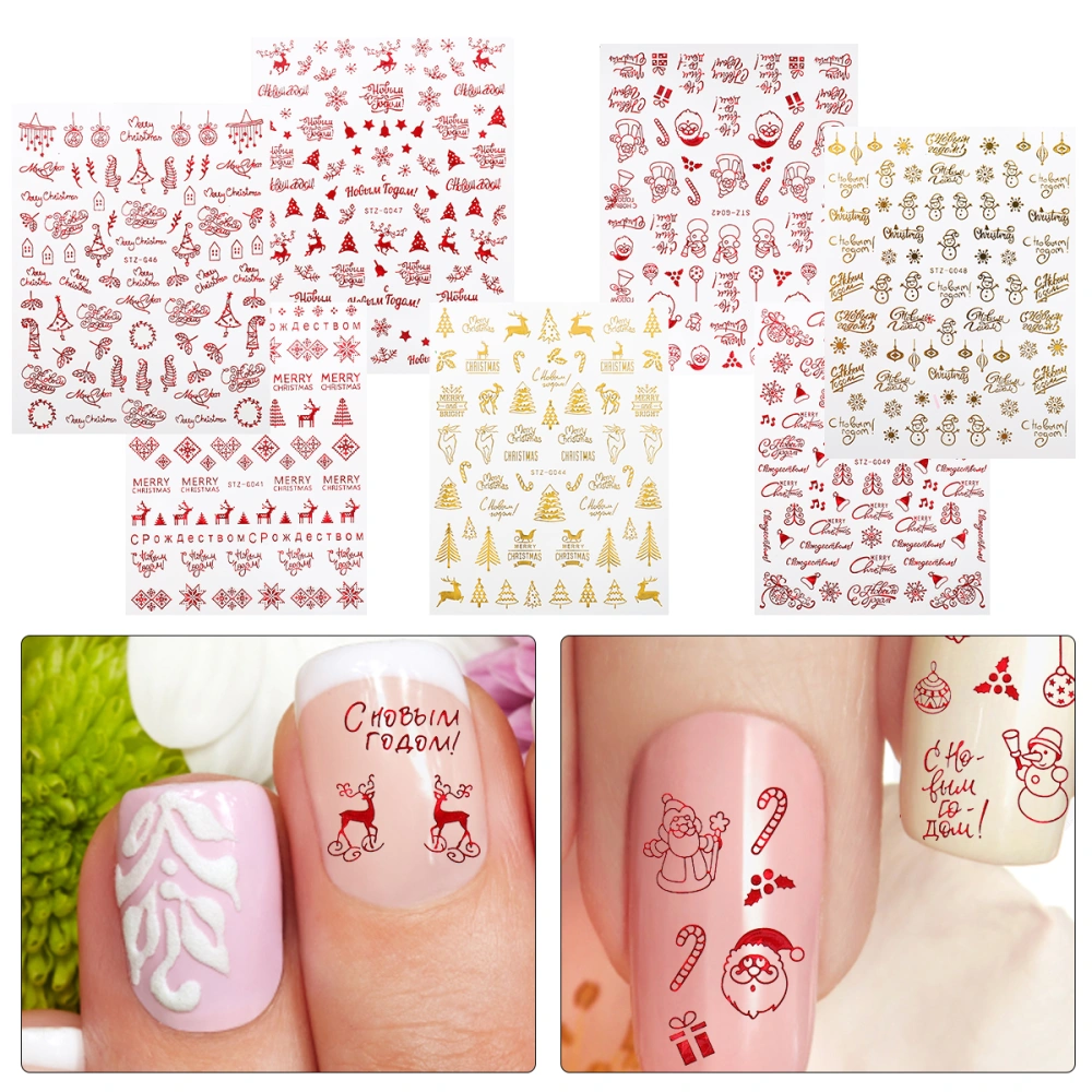 9 Sheets 3D Self-Adhesive Nail Decals Nail Art Fashion Nail Decoration Stickers