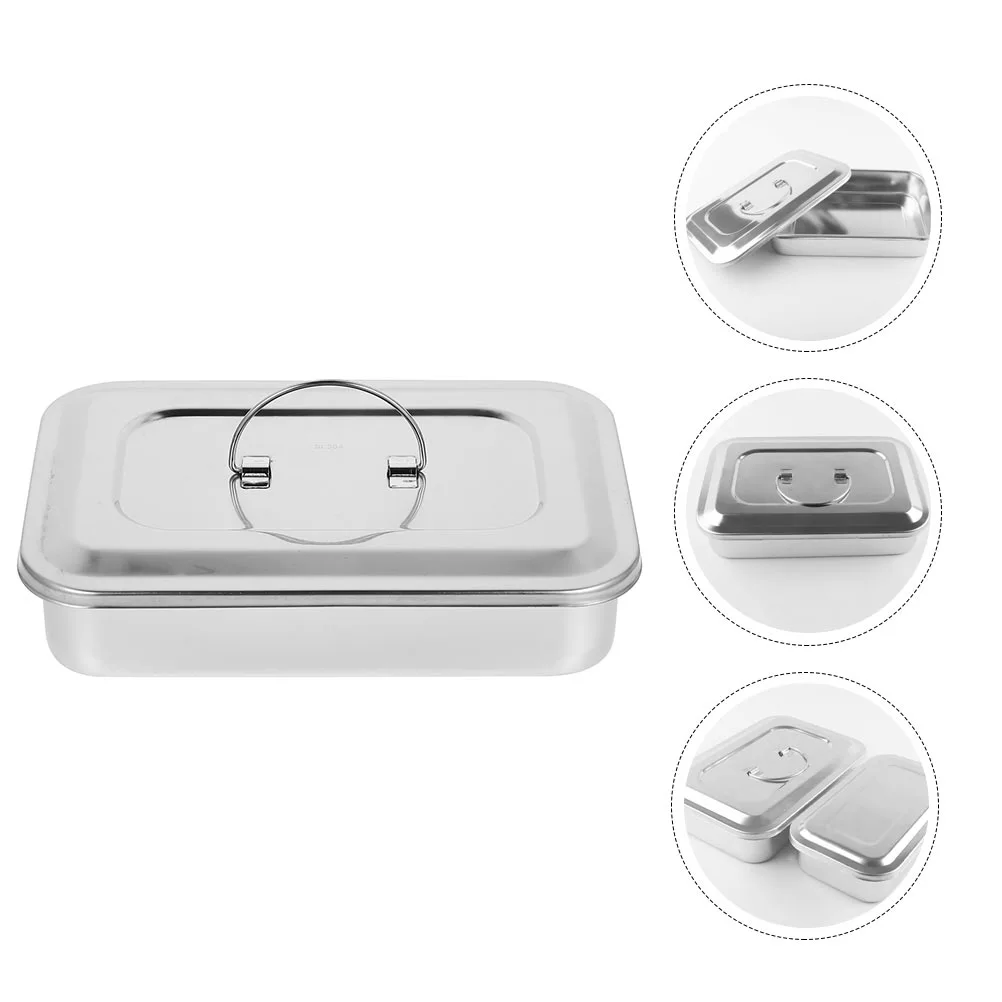 Stainless Steel Disinfection Square Box Sterilization Tray Sterilizer with Lid