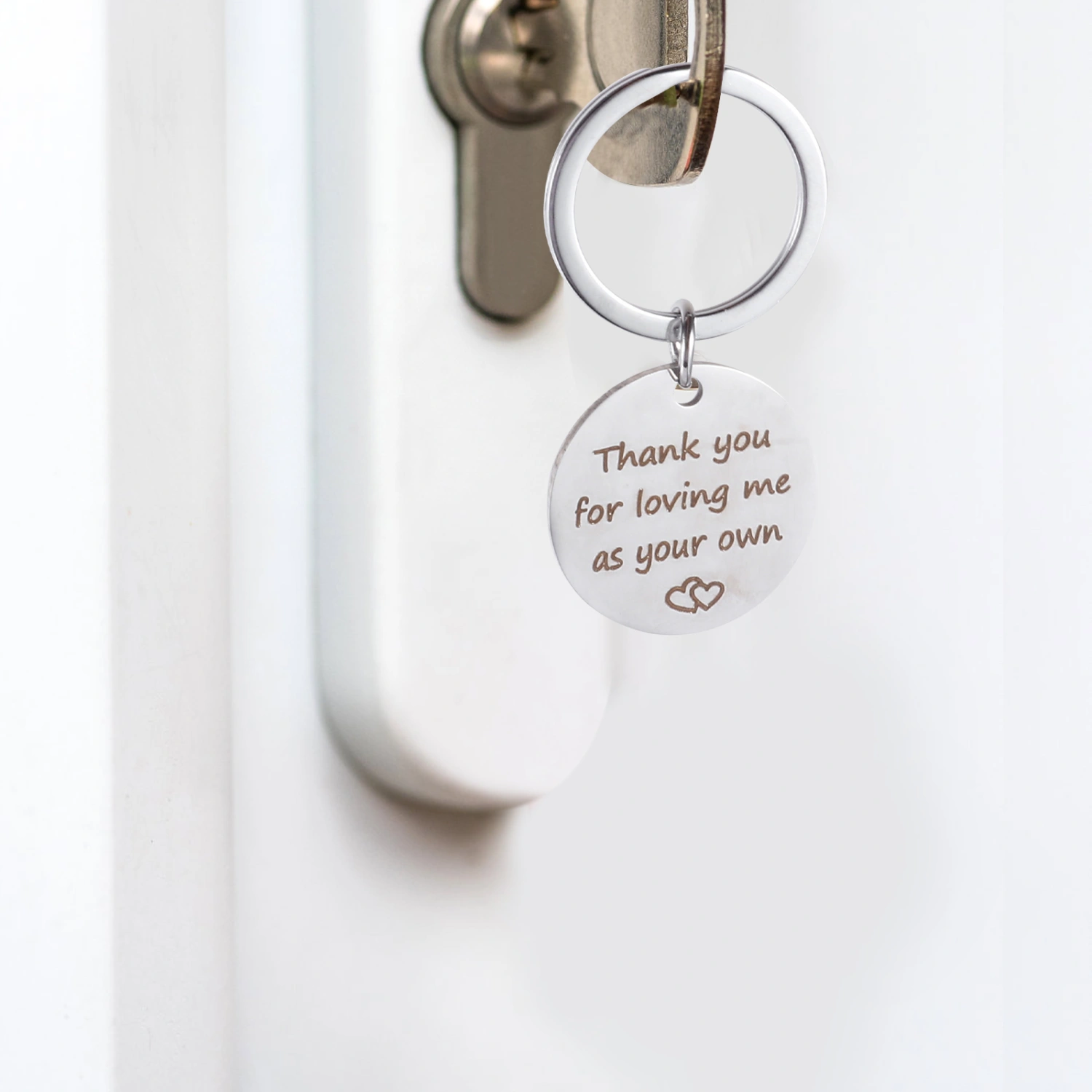 Thank You for Loving Me as Your Own Key Chain Keyring Bag Hanging Decor