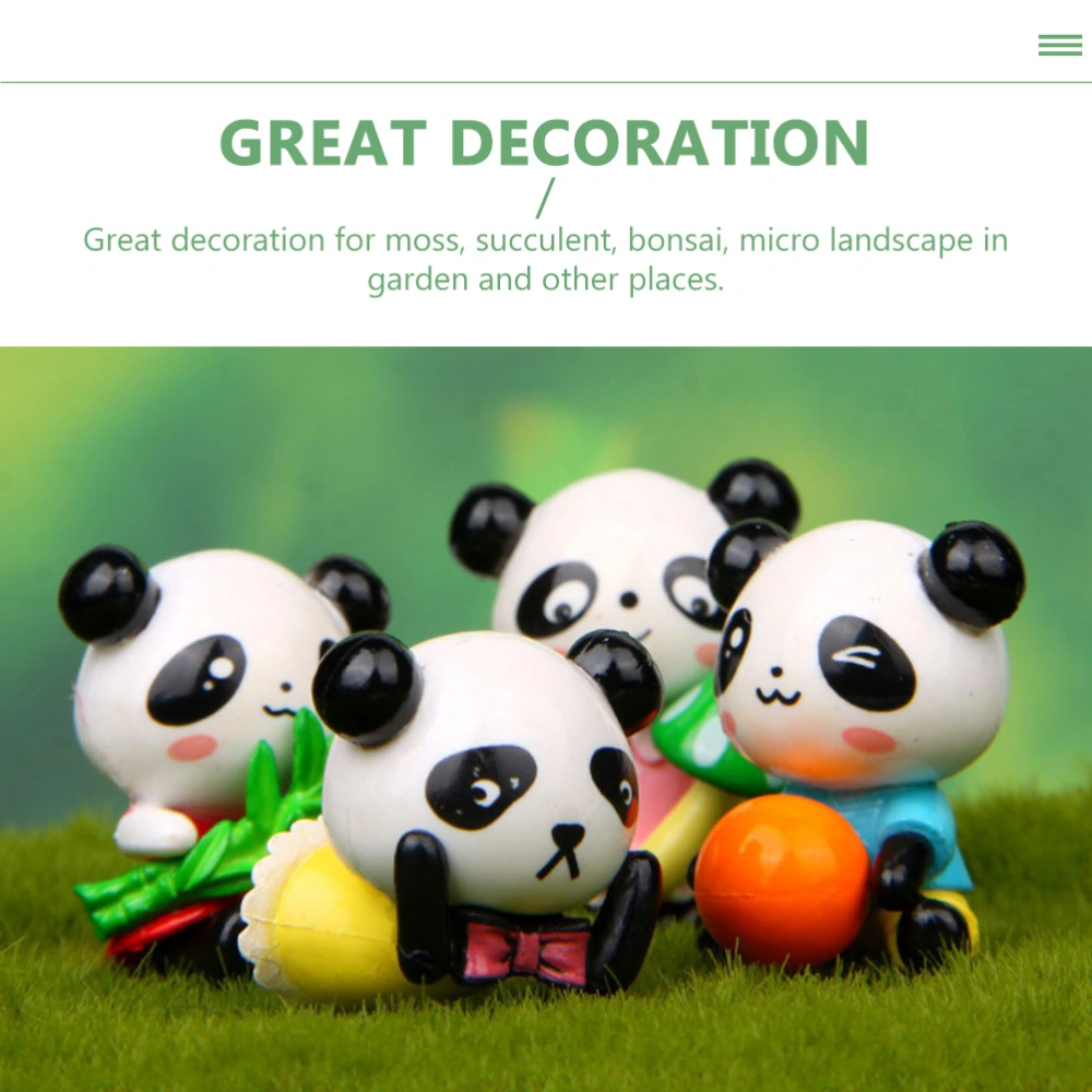 4pcs Mini Panda Shape Ornaments Mini Panda Decorations Panda Decor Home Supplies