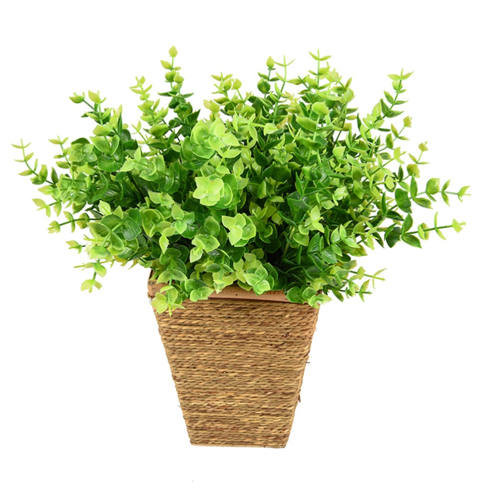 6pcs Plastic Green Plant Artificial Fake Simulation Greenery Foliage Plants Home Office Party Decoration